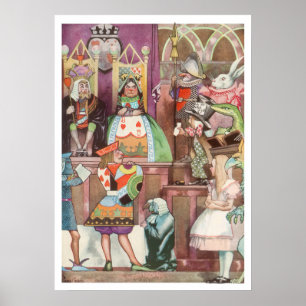 Poster Alice au pays des merveilles vintage, Reine de Cœu
