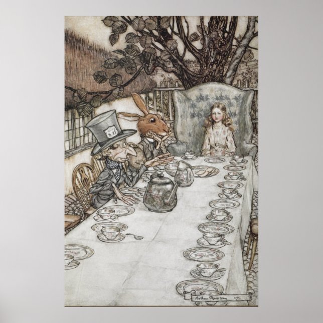 Poster Alice au Tea Party de Mad Hatter (Devant)