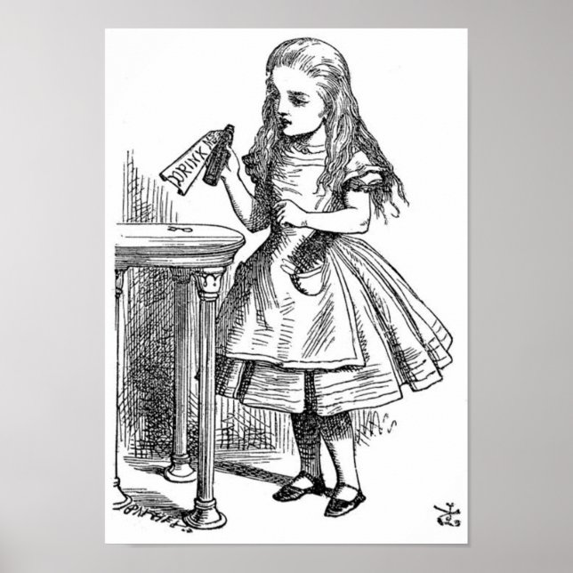 Poster Alice avec la bouteille "Drink Me" (Devant)