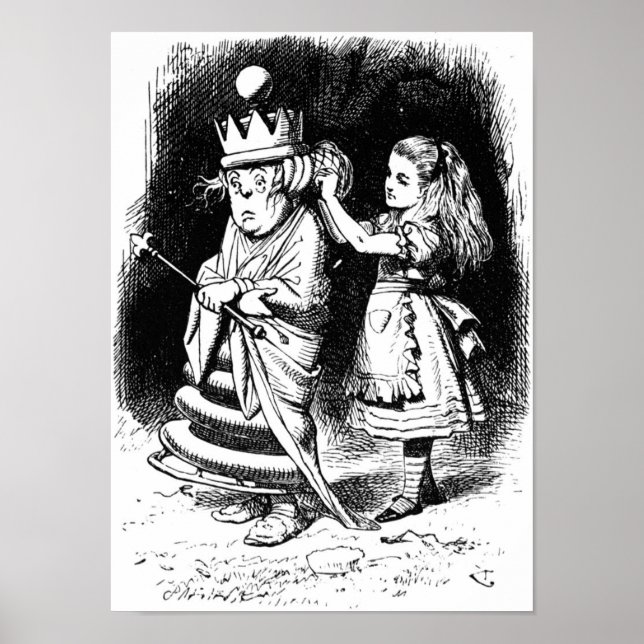 Poster Alice avec la Reine Blanche (Devant)