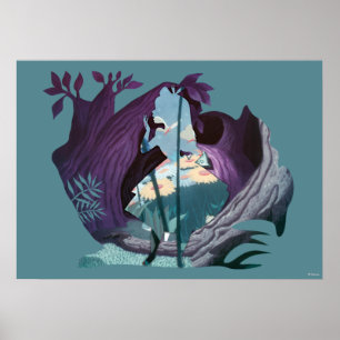 Poster Alice Daisy Field Silhouette in Tulgey Woods