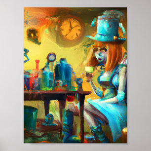 Poster Alice dans le laboratoire d'alchimie