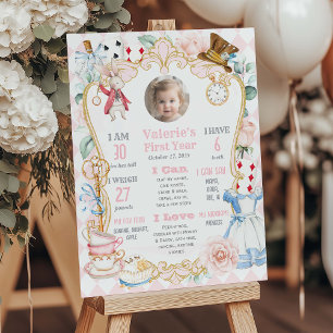 Poster Alice dans ONEderland-Rose 1er anniversaire étape