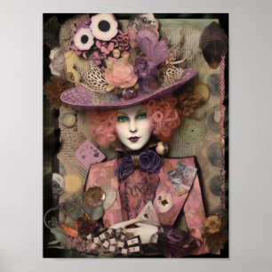 Poster Alice dans un casquette chic