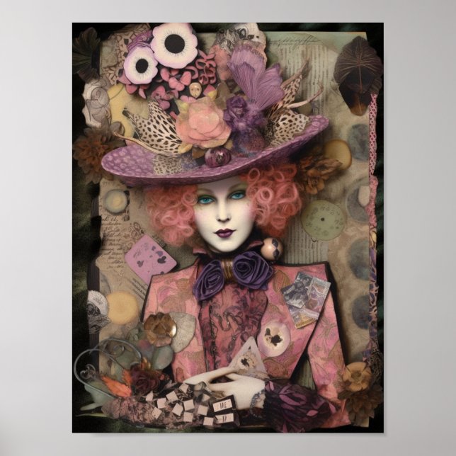 Poster Alice dans un casquette chic (Devant)
