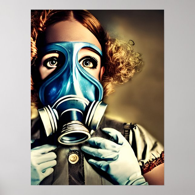 Poster Alice dans un masque à gaz (Devant)
