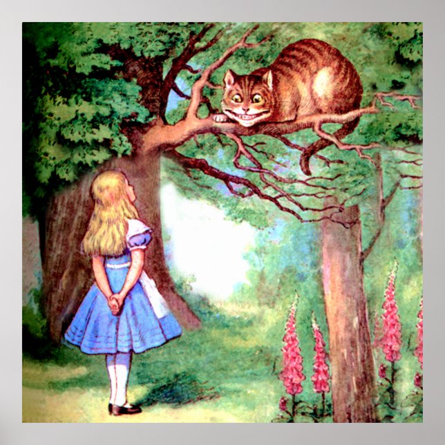 Poster Alice et Cheshire Cat au pays des merveilles (Devant)