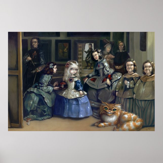 Poster Alice et Las Meninas Art Print gothique au pays de (Devant)