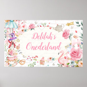 Poster Alice in Onederland 1st Birthday Tea Party  Banner