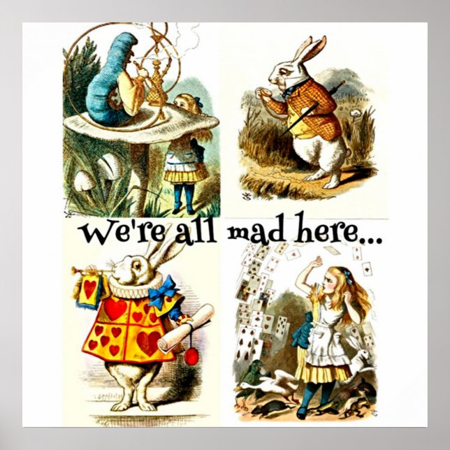 Poster Alice In Wonderland Art|cadeau pour amoureux de la (Devant)