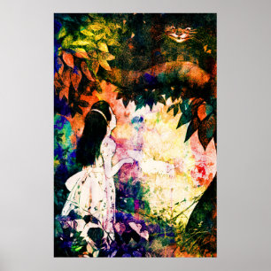 Poster Alice in Wonderland Cheshire Cat Watercolour