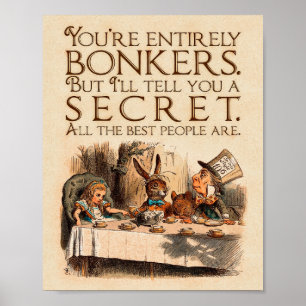 Poster Alice in Wonderland Citation - Vous êtes entièreme