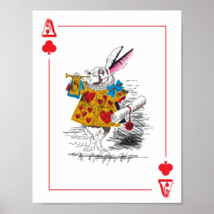 Poster Alice in Wonderland - Large Playing Card - Rabbit