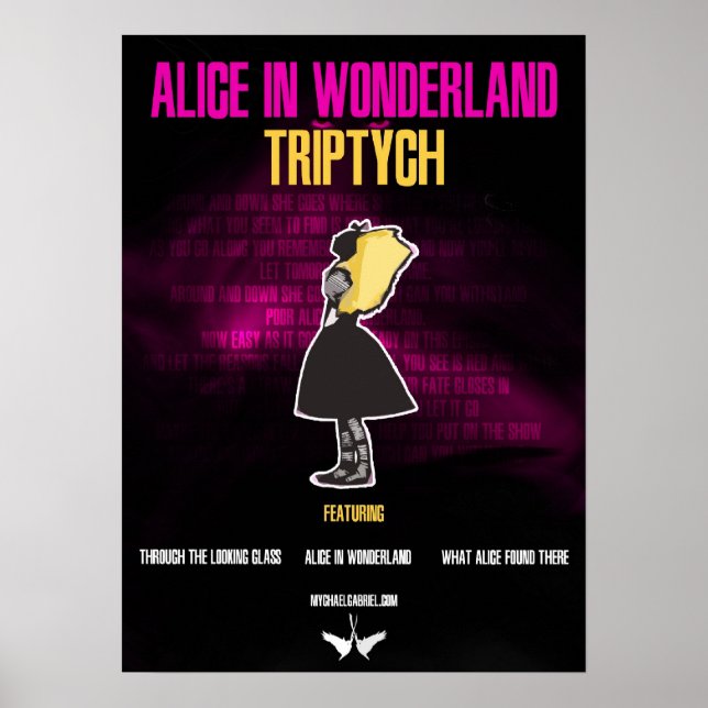Poster "Alice In Wonderland : Triptych" (Devant)