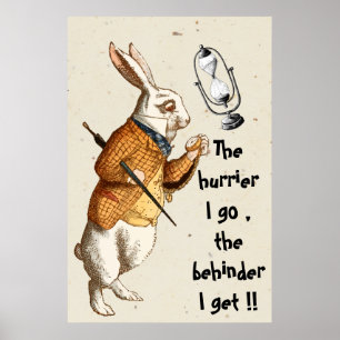 Poster Alice - Lapin Blanc - Verre Heure 1865