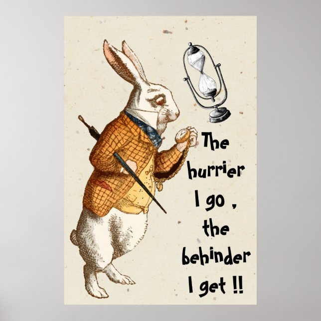 Poster Alice - Lapin Blanc - Verre Heure 1865 (Devant)