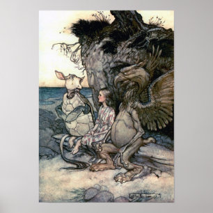Poster Alice, le Griffin et la Fausse tortue