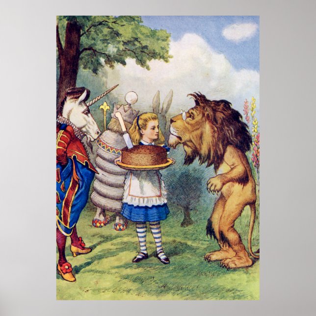 Poster Alice, Le Lion et l'Unicorne au Wonderaland (Devant)
