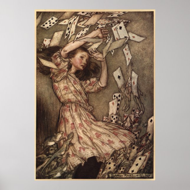 Poster Alice & les Cartes par Arthur Rackham (Devant)