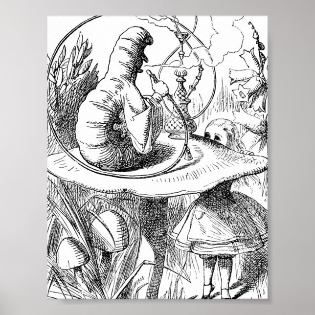 Poster Alice rencontre la Caterpillar - Alice au pays des (Devant)