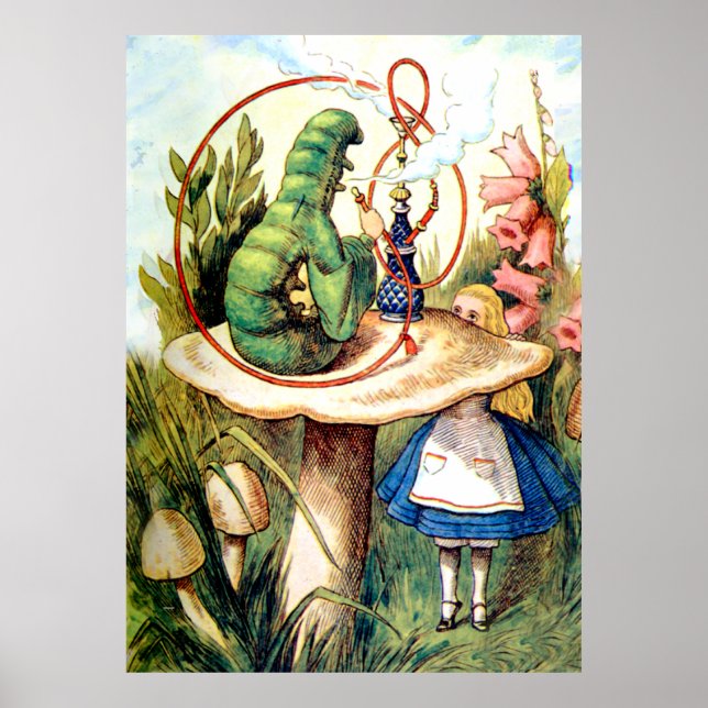 Poster Alice sollicite conseil d'une chenille (Devant)