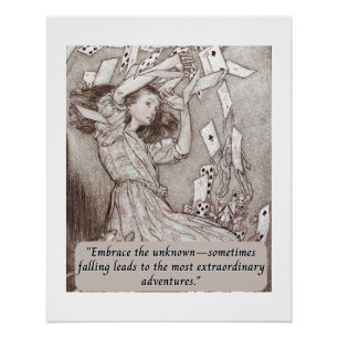 Poster Alice vintage En Chute Au Pays Des Merveilles