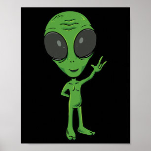 Poster Alien Asl Gesture main sourde Perte d'audition Sen