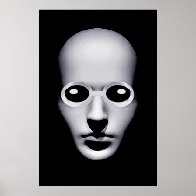 Poster Alien avec lunettes Tête d'affiche d'horreur (Devant)