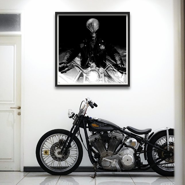 Poster Alien Biker (version noir et blanc) (Créateur téléchargé)