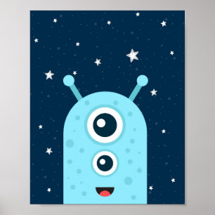 Poster Alien Boy Nursery Imprimer Étoiles Galaxy Espace e
