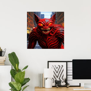 Poster Alien dans la ville AI Alien