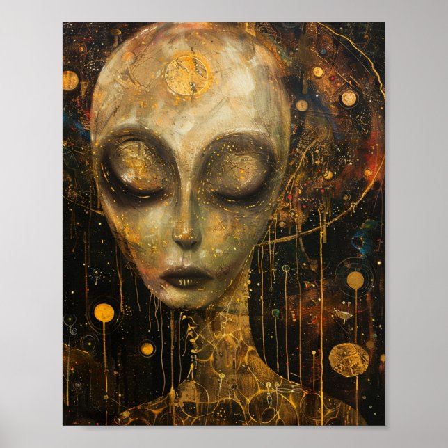 Poster Alien dans le style Klimt (Devant)