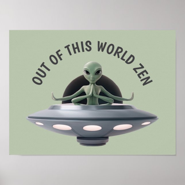 Poster Alien de yoga (Devant)