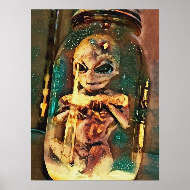 Poster Alien déplaisant En Jar Science-fiction Abstraite  (Devant)