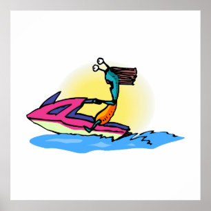 Poster Alien fille sur JetSki