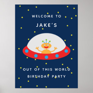 Poster Alien hors de ce monde signe de bienvenue