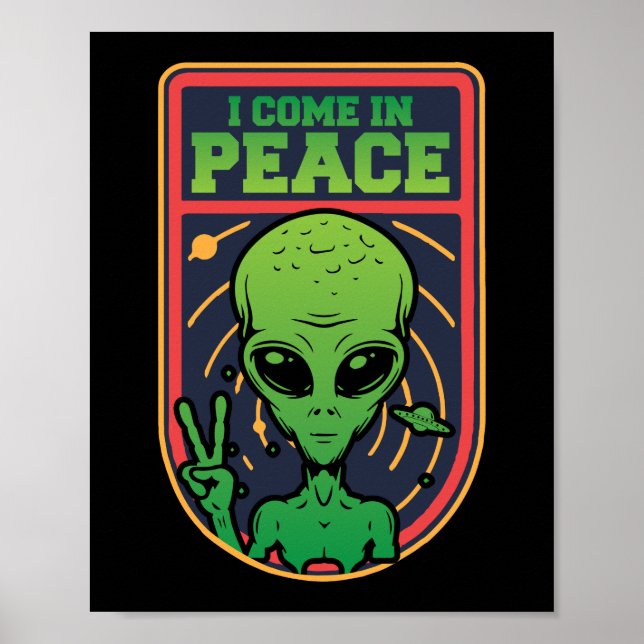 Poster Alien Je Viens En Paix Costume Halloween (Devant)