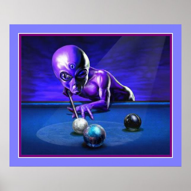 Poster Alien Jouer au pool (Devant)