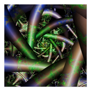 Poster Alien   Multicolor Fractal Art