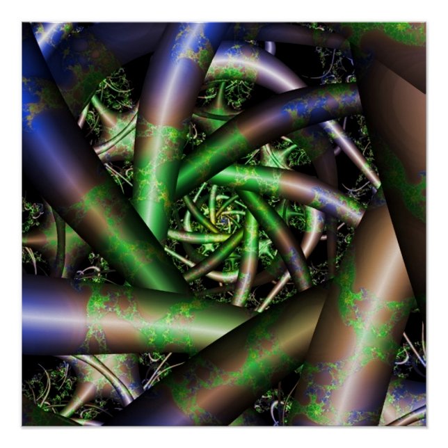 Poster Alien | Multicolor Fractal Art (Devant)