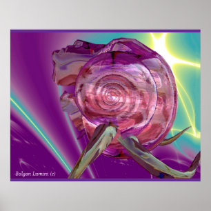 POSTER ALIEN NEREIDE,NYMPHE DE L'EAU ,COQUILLE DE MER ROS