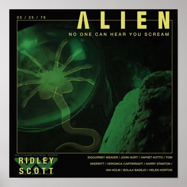 Poster ALIEN Personne Ne Peut Vous Entendre hurler (Devant)