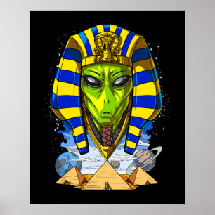 Poster Alien Pharaon Egypte Tutankhamun Ancien Annunaki