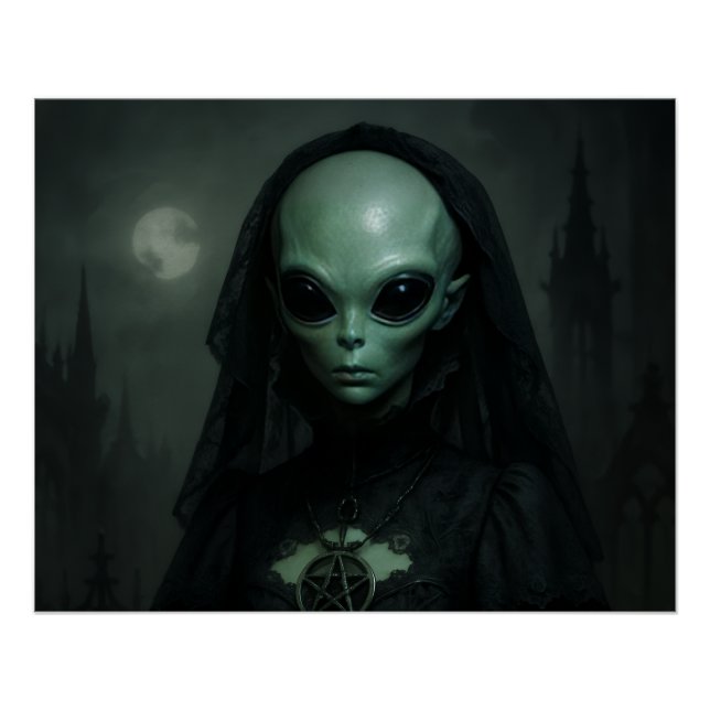 Poster Alien prêtresse gothique de la Lune (Devant)