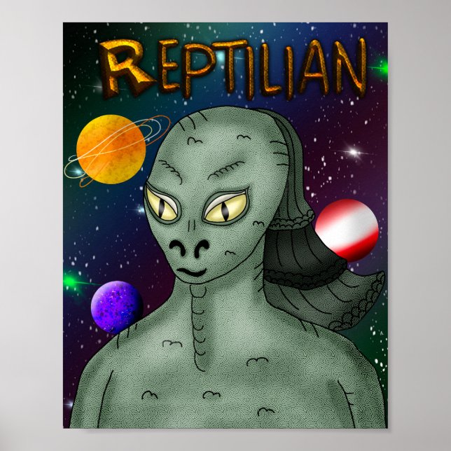 Poster Alien républicain avec Arrière - plan spatial (Devant)