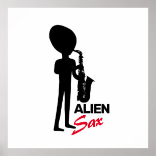 Poster Alien Sax, musicien extraterrestre
