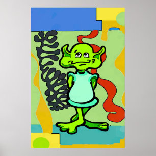 Poster Alien Space Man Abstrait