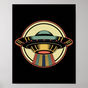 Poster Alien UFO rétro