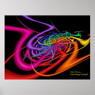 Poster Alien Waves Modern Colorful Abstract Art