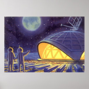 Poster Aliens de science-fiction vintages sur Blue Planet